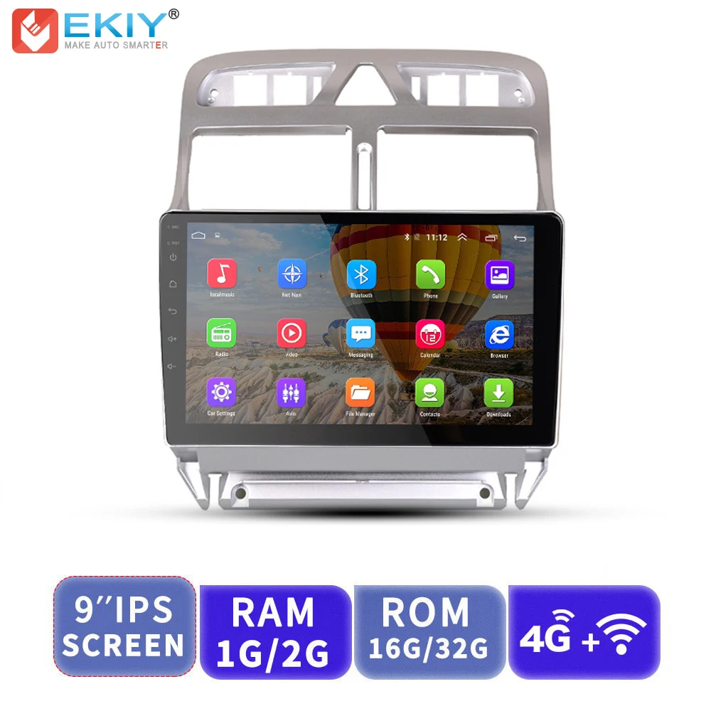 

EKIY 9'' IPS 2.5D Car Multimedia Player Android AutoRadio Stereo Audio For Peugeot 307 2004-2013 With 4G Modem GPS Navigation