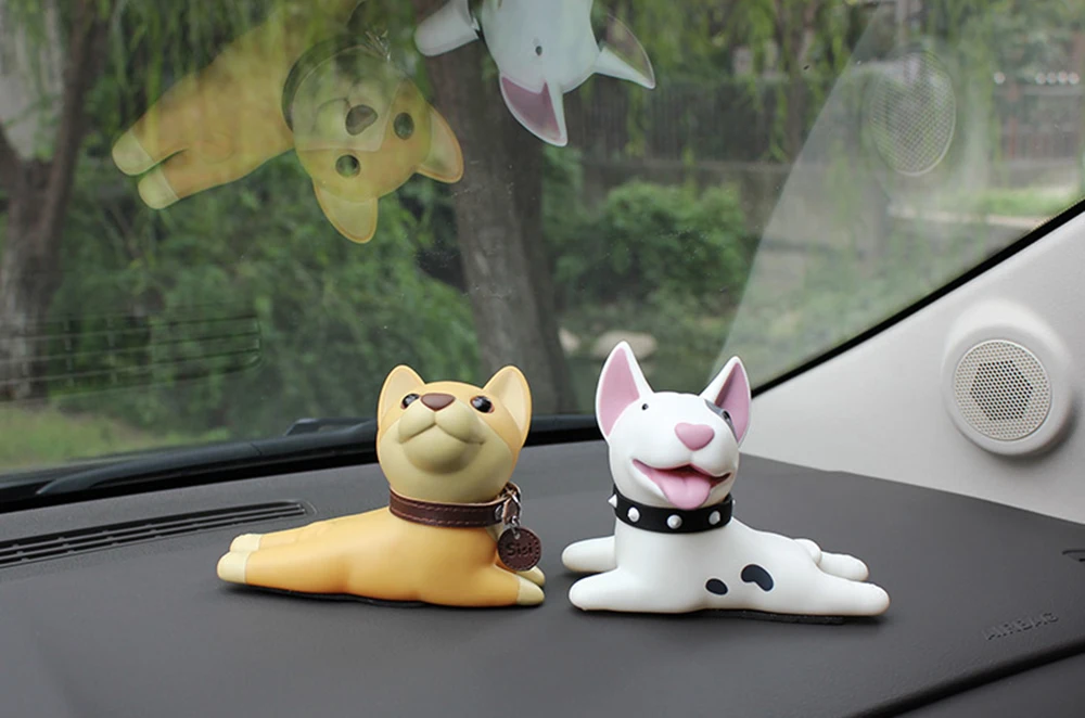 Car Ornament Cartoon Cute Shiba Inu Dog Toy Cartoon Auto Interior Dashboard Decoration Doll Accessory Car-styling Children Gift