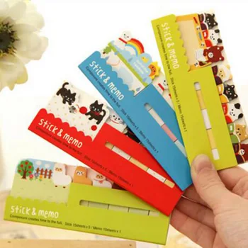 

1Pc Cartoon Animal London Style Schedule Marker Self-Adhesive Memo Pad Sticky Note Daily List Note For Students Christmas Gift
