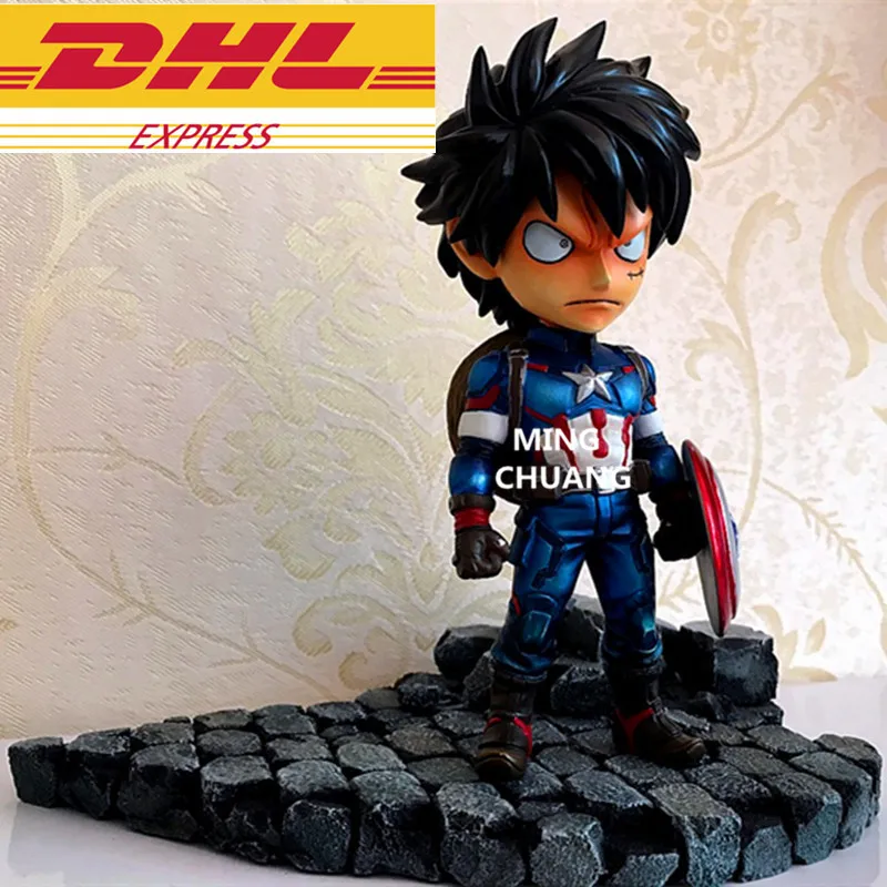 

Avengers Infinity War Superhero Captain America Steven Rogers COS ONE PIECE Monkey D. Luffy GK Action Figures Model Toy Boxed