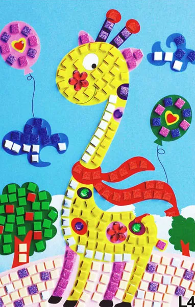 Creative  Educational Toy 3D Foam Puzzle DIY Mosaic Stickers Cute Animals 
