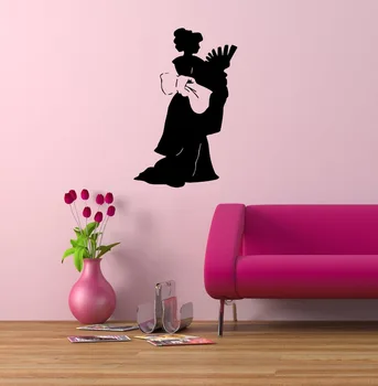 

JAPANESE BEAUTIFUL GEISHA GIRL WALL VINYL STICKER DECALS ART MURAL