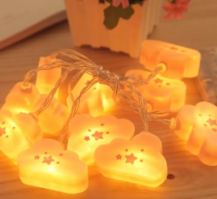 Battery box pink cloud pendant lamp bedroom romance decorative lamp 2m 20led