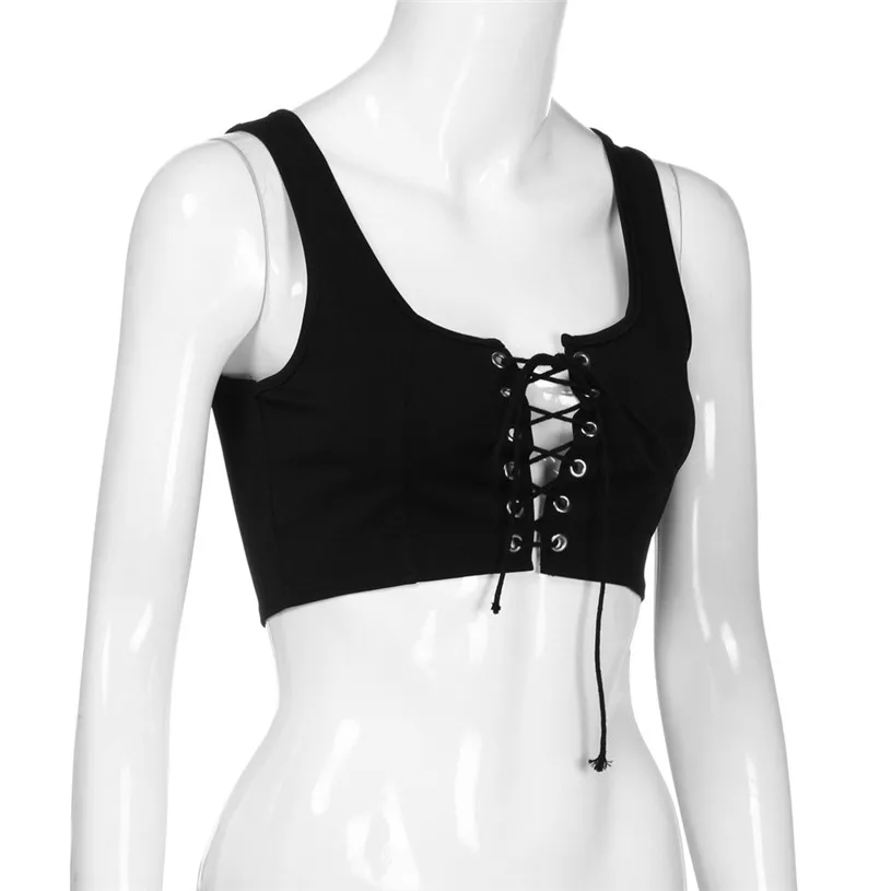 Женский топ без бретелек рукавов с перекрестной шнуровкой для лета 2018|Майки| |