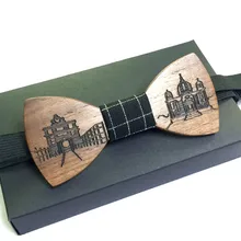 Новинка сплошной деревянный галстук-бабочка для мужчин классические точки деревянные галстуки-бабочки со шпилькой, креативный, ручная работа, бабочка галстук из дерева венге