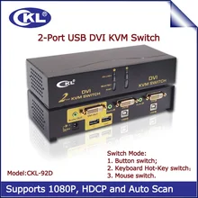 2017 CKL 2 Port USB DVI KVM Switch 2 in 1 out Switcher for Keyboard Video Mouse with Audio Fully Support DVI HDCP CKL-92D