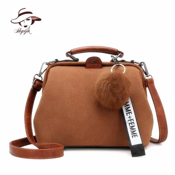 

2020 New Vintage Tassel Doctor Handbag Women Messenger Bags Solid Color PU Leather Crossbody Shoulder Bags Top-handle Sac A Main
