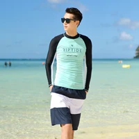 Для женщин/Для мужчин с длинным рукавом 2 шт. комплект бикини Rash Guard Surf купальник w/Boyshort/Мужские шорты для купания; пары Серфинг Плавание - Цвет: PA18073B