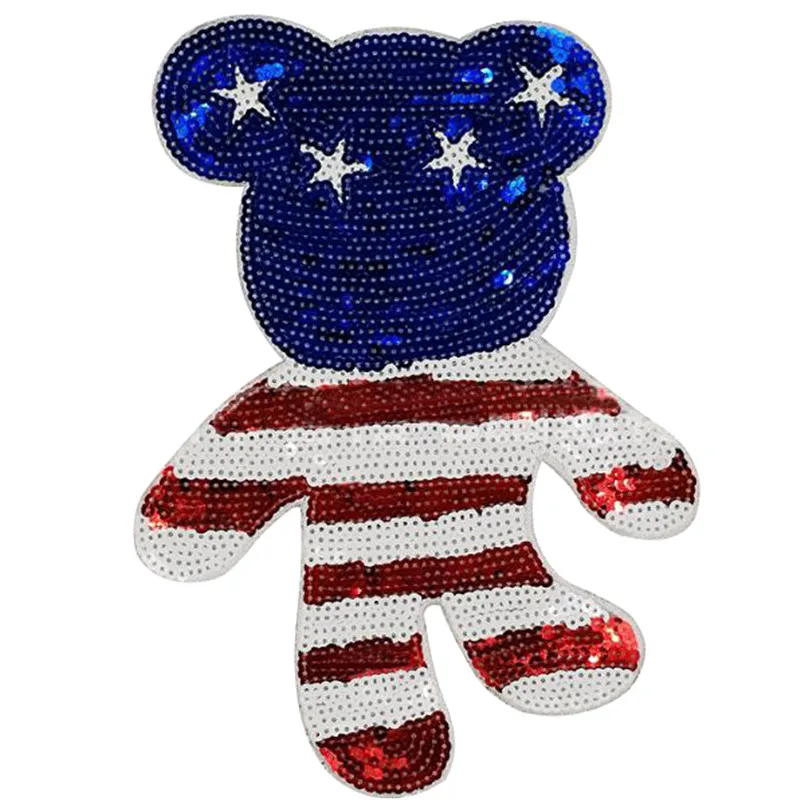 

Clothing Women Shirt Top Diy Patch cartoon bear stars Sequins deal with it T-shirt girls Patches for clothes boy Sticker Badge