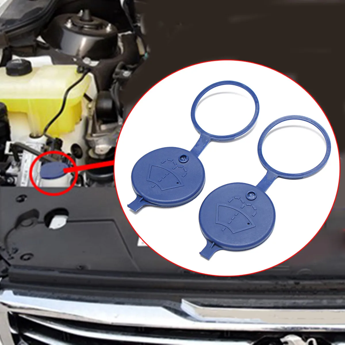 2Pcs Windshield Wiper Washer Fluid Reservoir Tank Bottle Cap For