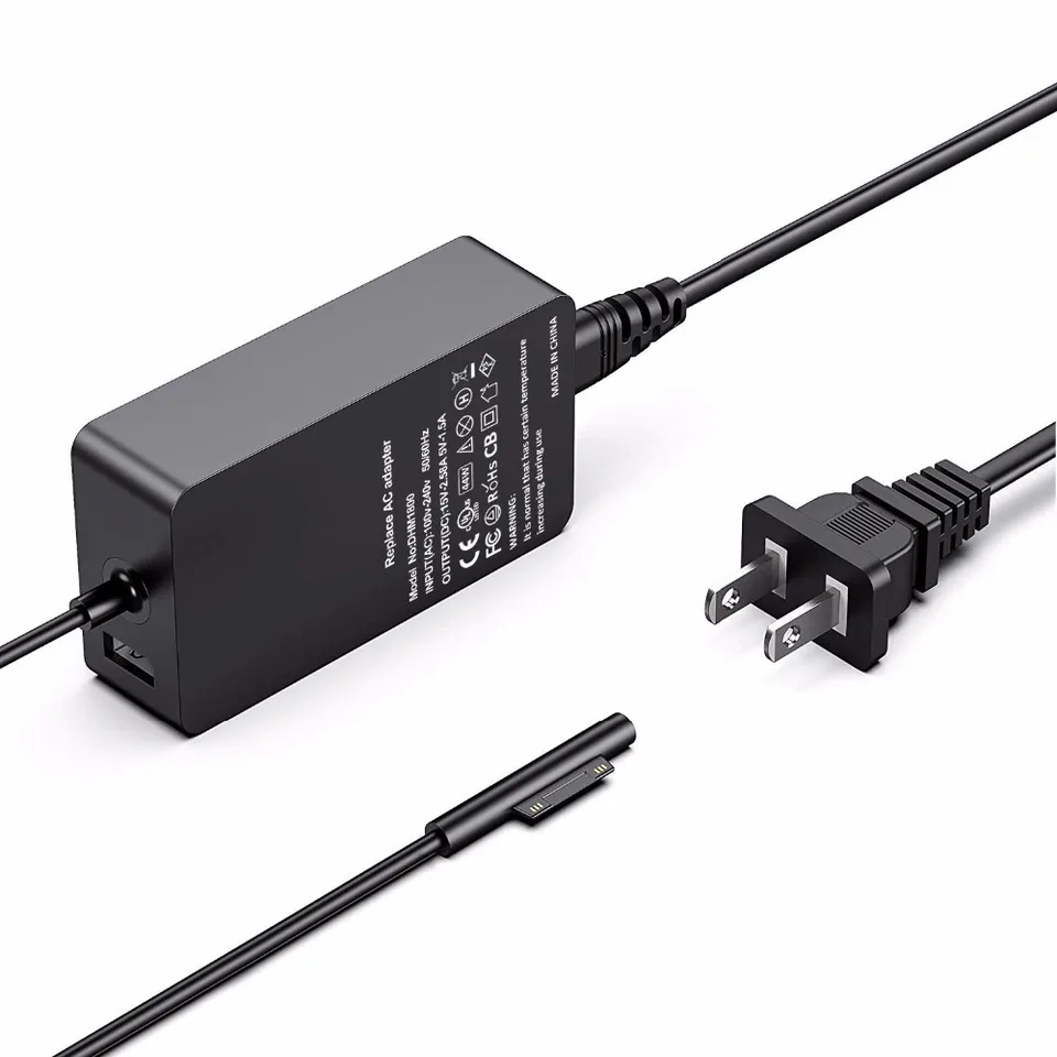 102W AC Adapter Charger For Microsoft Surface Pro 5/6/7/8/X - Includes USB Port