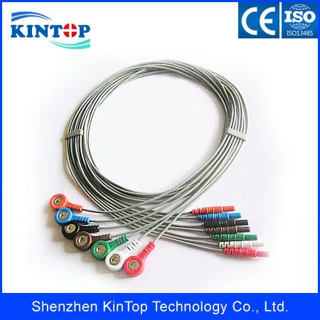 5 шт./лот Compatibe New Holter Recorder ECG Patient Cable Generic DIN style 7 leadwire AHA Snap AAMI |