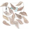 40Pcs/bag 4 Styles DIY Angel Wings Wooden Chips Decorative Embellishments Crafts Scrapbook Hand-made Graffiti Button Accessories - 3