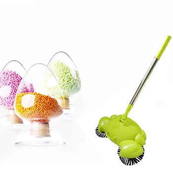 

New Hand Push Automatic Sweeping Robot Vacuum Cleaner without Electricity Broom Dustpan and Trash Bin 3 in 1