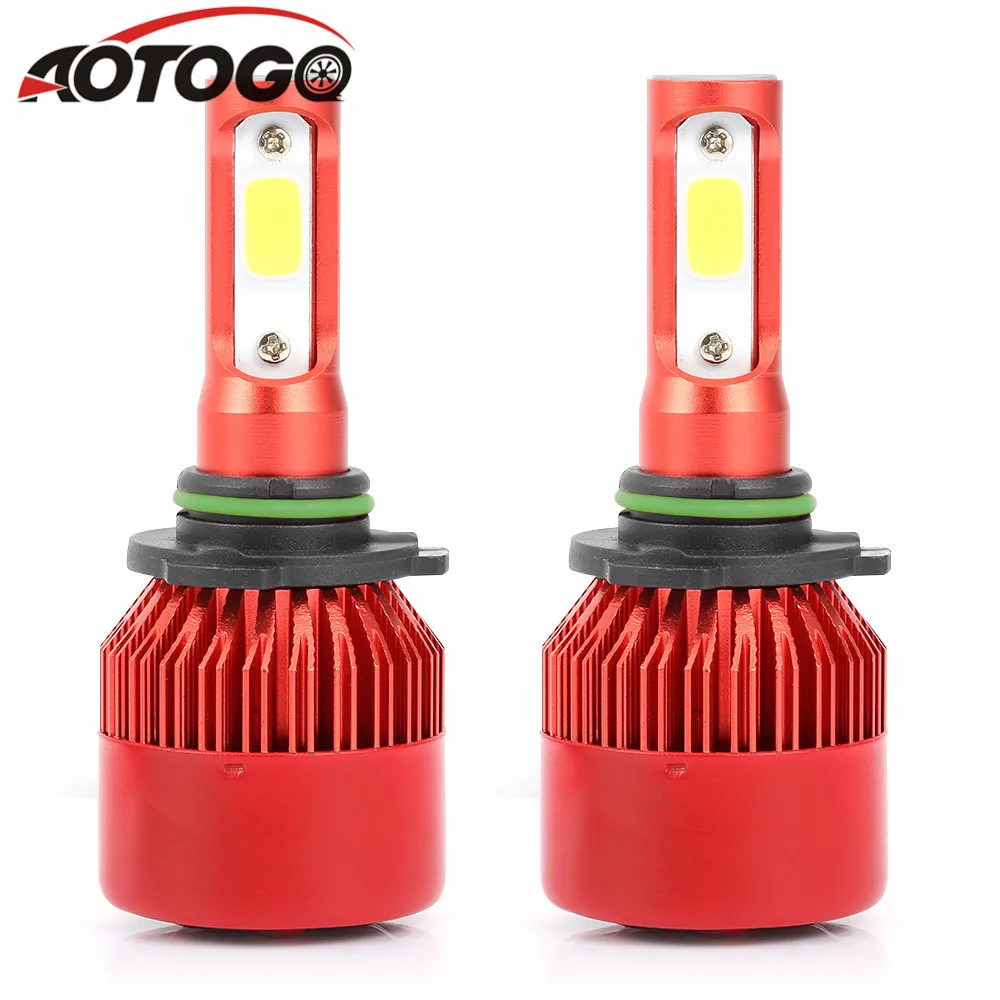 Aotogo 2шт H7 9005 9006 автомобильный головной светильник 72W 8000LM светодиодный комплект