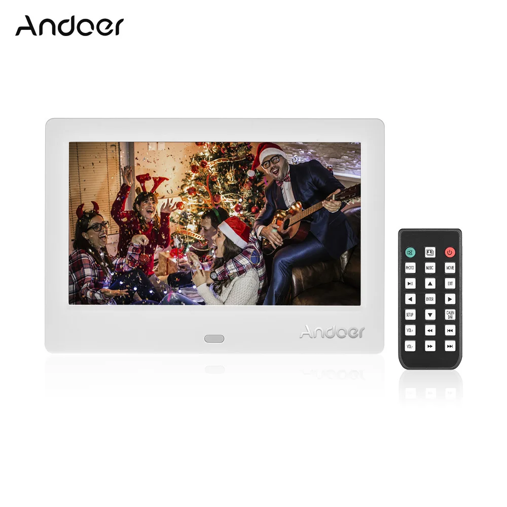 

Andoer M705 7 Inch Size LED Digital Photo Frame Desktop Album Support Music/Video/Clock/ Calendar Functions with Remote Control