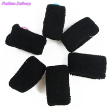 4pcs/lot Black Cotton Hair Bands Fluffy Soft Hair Ropes High Elastic Girls Hair Accessories Free Shipping