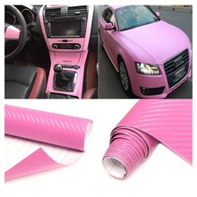 30*200 см 3D виниловая пленка из углеродного волокна, рулонная пленка, наклейка для автомобиля, домашние обои, розовый цвет
