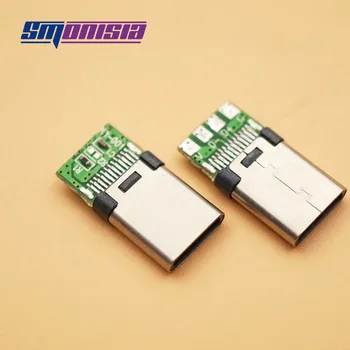 

10pcs/lot High Spreed USB 3.1 C Type Male Plug 10Pin with PCB board Test Male Data Connector