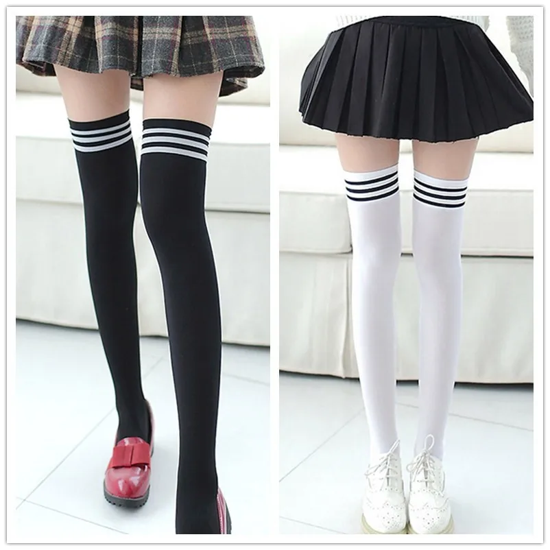 1 пара, Школьные носки для девочек модные чулки Повседневные Гольфы выше колена длинные гольфы для девочек и женщин 06