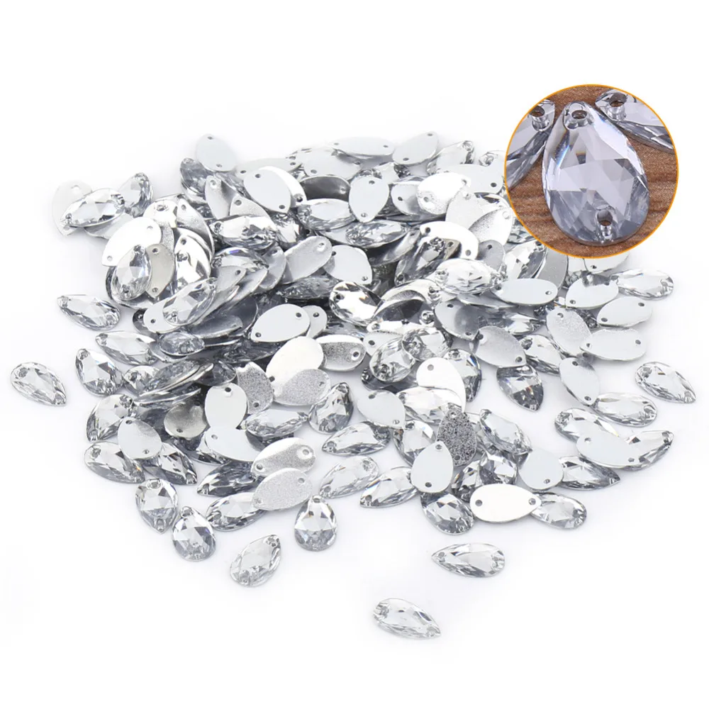 Bling 200pcs/lot Drop Shape Resin Flatback Sewing Rhinestone with