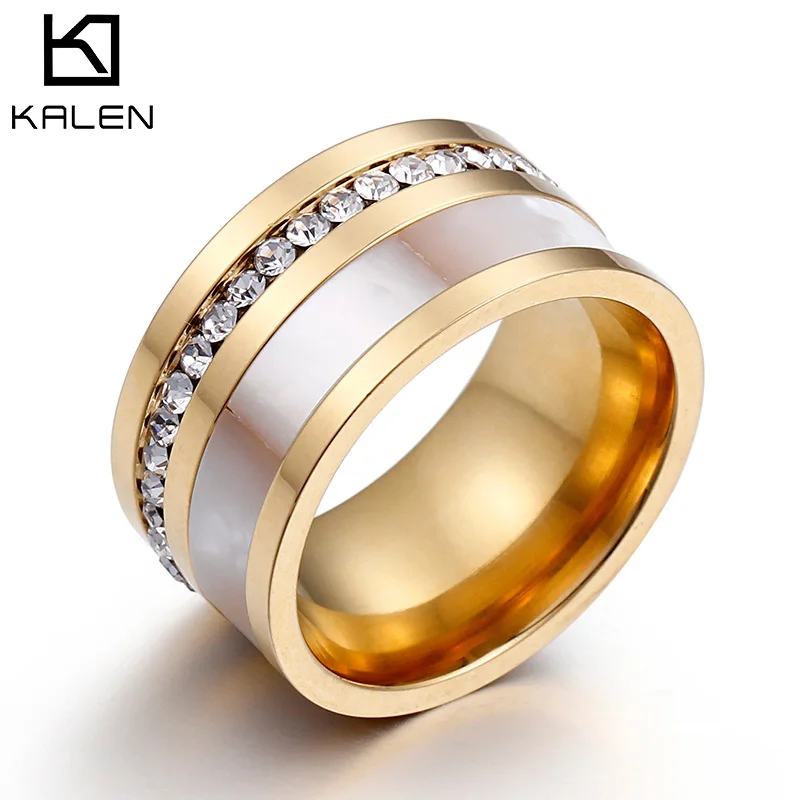 KALEN, золотые и серебряные кольца на палец, Anillos, трендовые амулеты, Bague Shell, стразы, обручальные кольца для женщин, ювелирные изделия, подарки