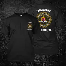 Свободные черные мужские футболки Homme Tees FBI Academy Quantico-Custom Мужская футболка с принтом Мужская s