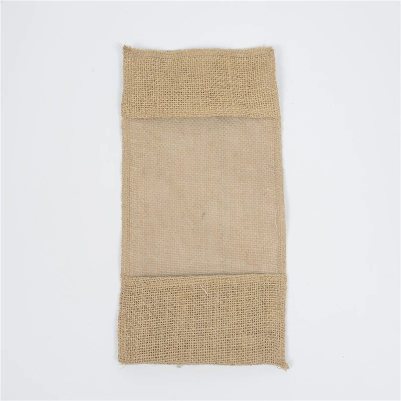 5.9x12.2 Jute Wine Bottle Bags With Organza Window Burlap Covers Linen Pouch Christmas Soybean Coffee Bean Storage Jewelry Packaging