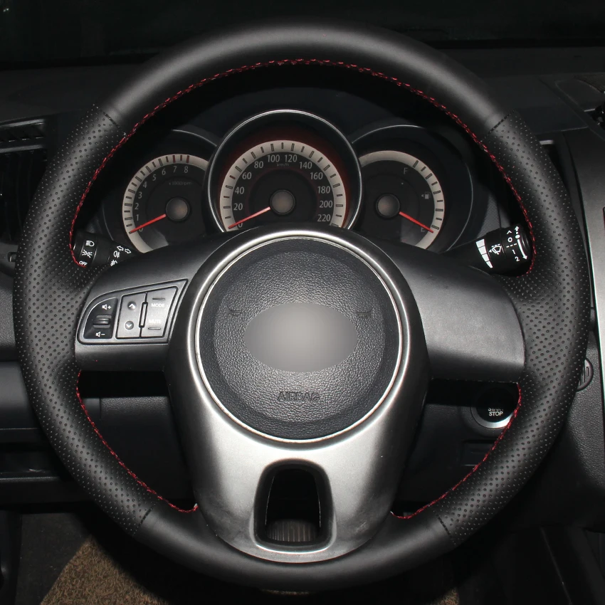Black Synthetic Leather Car Steering Wheel Cover for Kia Forte 2009