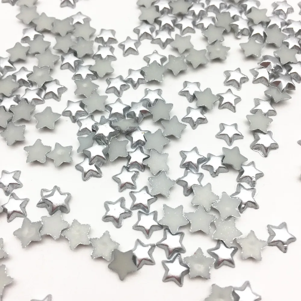 

100pcs 6mm Tiny Star Silver Gold Pearls Flatbacks Embellishments DIY Nails Decorations Scrapbooking Christmas Crafts Cardmaking