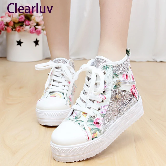 

Summer new comfortable hollow breathable mesh printing flat vulcanized shoes student sports shoes C0566