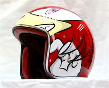 Iron Man sonic Classic personality fashion retro tide motorcycle motorcycle helmet helmet cartoon run half red