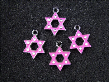 

AE741 Mix Color 100Pcs Alloy Metal Enamel Star of David Charms Pendant 25x19mm