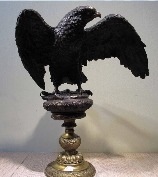 

free Western Art Decor Pure Copper Bronze Sculpture Eagle Bird Statue fast