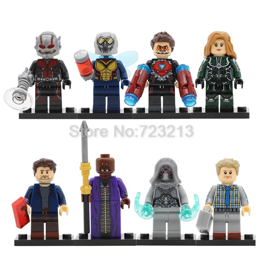 

8pcs/set Marvel Ant-Man Wasp Scott Lang Figure Set Ghost Iron Man Ant Man Yellow Jacket Building Block Models Bricks Kits Toys