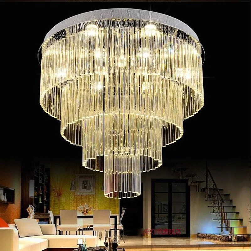 

Luxury Crystal Ceiling Lamp Gold Indoor Lighting Living Room Led Round Ceiling Light Surface Mounted Crystal Ceiling Lights
