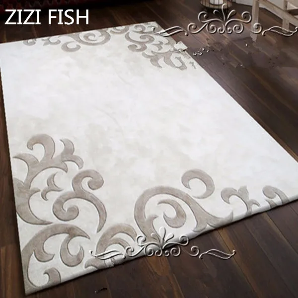 Последний европейский модный ковер, Белый Серый, для гостиной, спальни, Прямоугольный Коврик, акриловые ковры