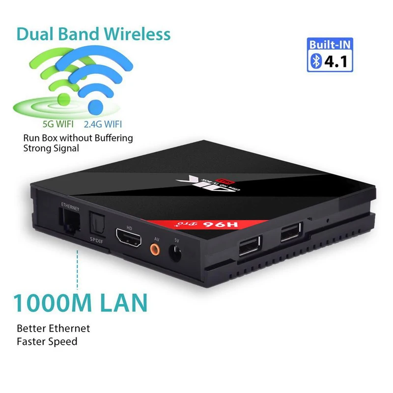 Orignial H96 pro plus Smart Android 7.1 TV Box 2GB 3GB 16GB 32GB Amlogic S912 Octa Core 2.4G 5.8G WiFi H.265 4K Set Top Box