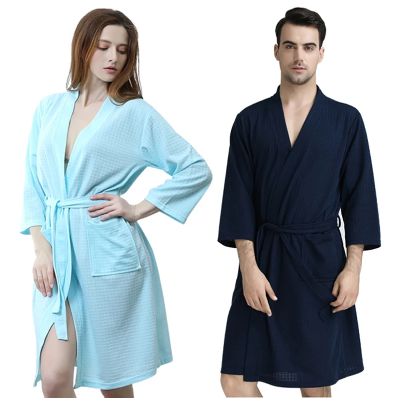 Men Plus Size Knee Length Suck Sweat Towel Bath Robe Lovers Summer Sexy ...