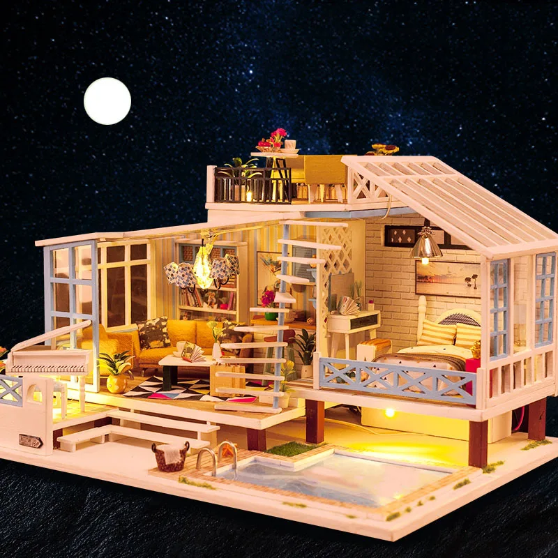 Wooden Villa DIY Miniature House Kit