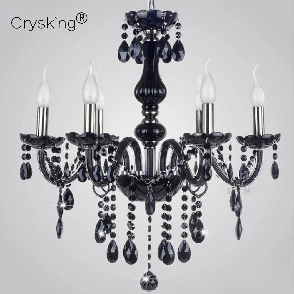 2015 Free Shipping 6 Arms Modern Crystal Chandelier Lustre Light with 100% K9 Pendants (B CCSP8006-6) D550mmXH600mm | Освещение