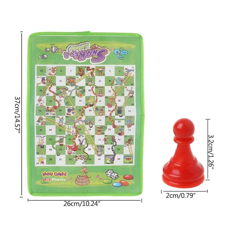 Змея и лестница дети Летающие шахматы нетканые ткани портативный семейная настольная игра