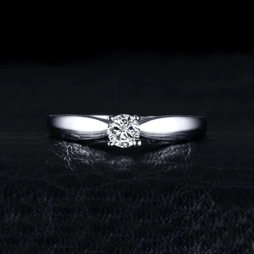 JewelryPalace CZ Solitaire Engagement Ring 925 Sterling Silver Rings for Women Anniversary Ring Wedding Rings Silver 925 Jewelry