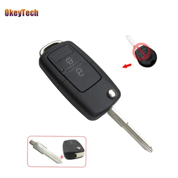 

OkeyTech for VW Key Shell 2 Buton Replace Flip Folding Remote Car Key Case Fob Shell Modified For VW Golf Jetta Chery QQ3 QQ6