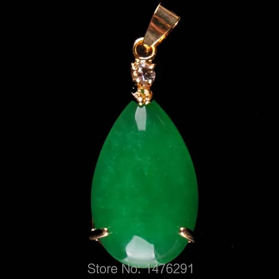 

16X35MM Imitation Green Jades Teardrop Bead Pendant Gems 1PCS