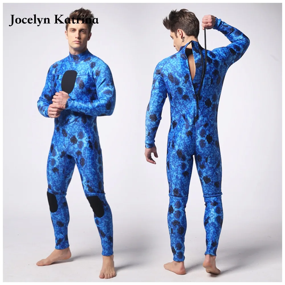 Chloroprene rubber blue camouflage diving suit hunting diving suit men