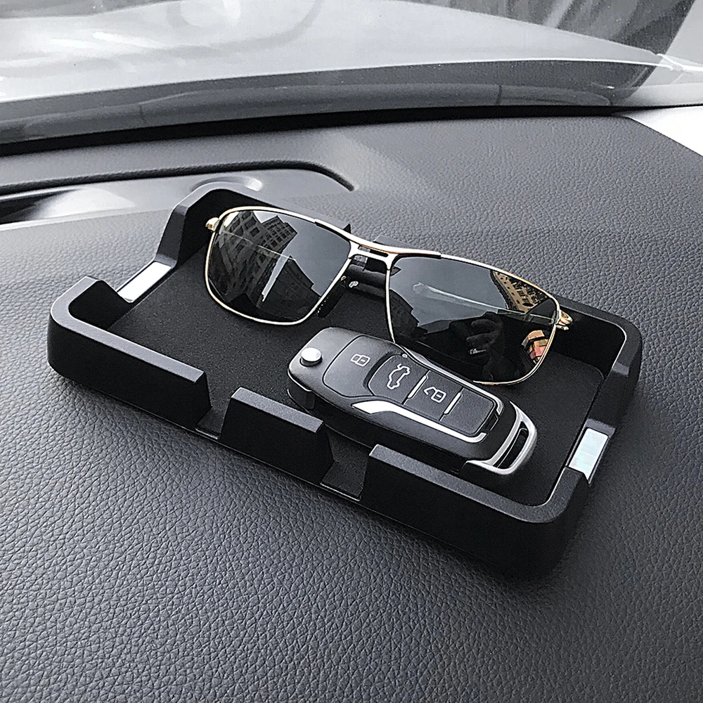 

Car Non-slip Mat Decoration Leather pattern Anti-Slip Pad Plastic Ornament Auto Holder Dashboard For GPS Cell Phone 18.5x11CM