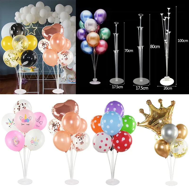 

Balloon Column Stand Clear Plastic Stand For Balloon Base Stand Table Stick Holder Birthday Party Latex Ballon Accessories Decor