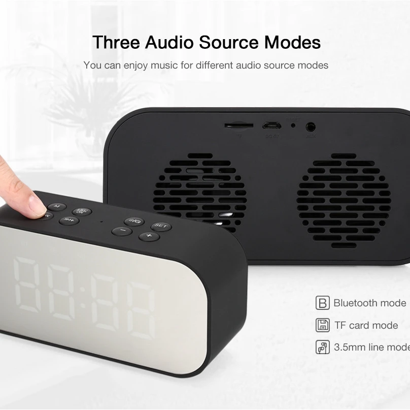 mirror clock speaker (12)