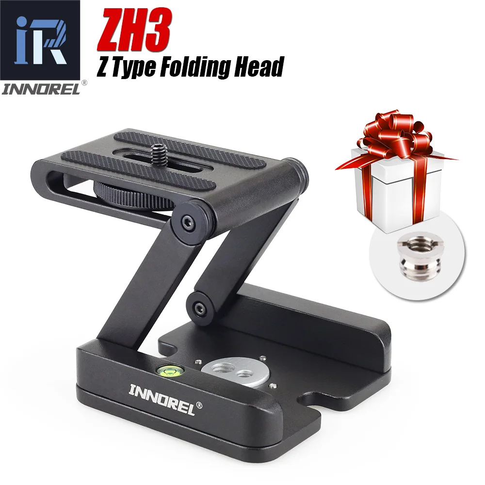 Online Cabeza de trípode plegable ZH 3 Z pan cabeza inclinable tipo Z para Canon Nikon Sony DSLR cámara de aleación de aluminio solución de cabezales de trípode